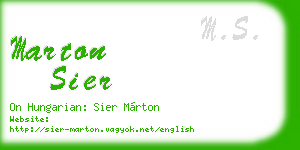 marton sier business card